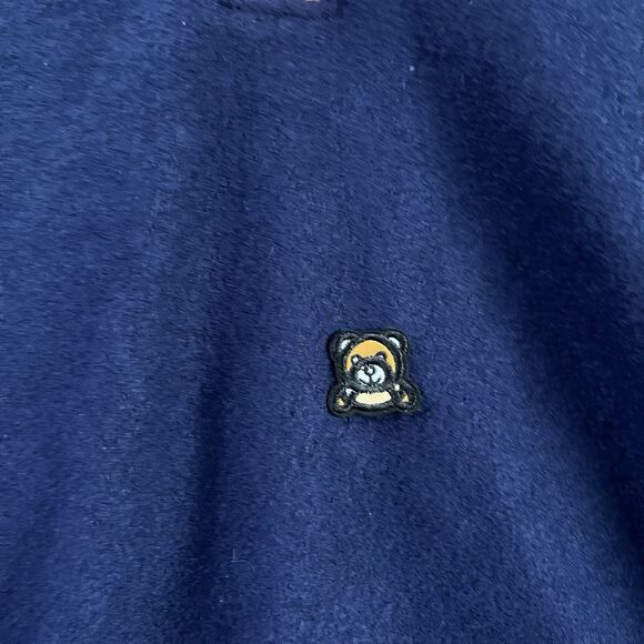 Orvis Wool 1/4 Snap Sweater Mens Size L Blue Elbow Patches Long Sleeve Pullover - Picture 4 of 12